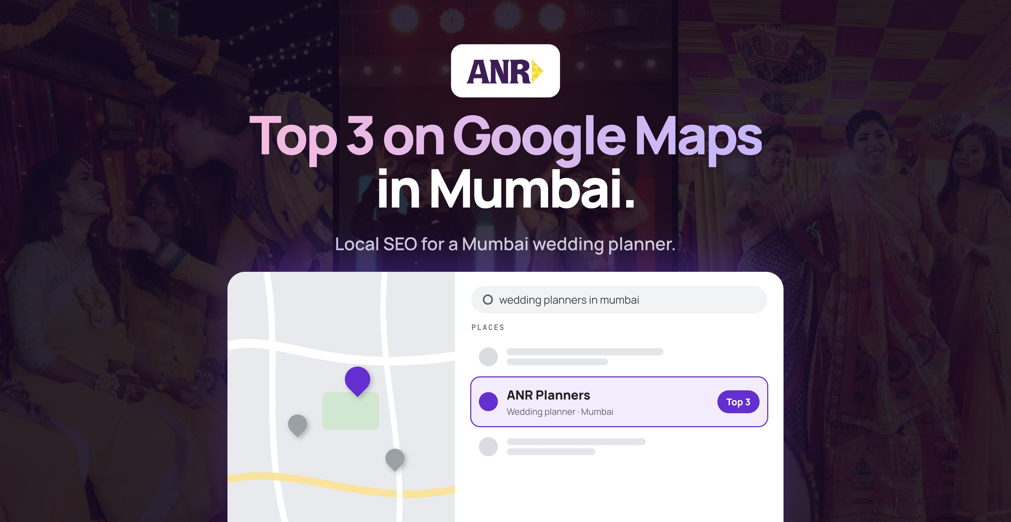 Top 3 on Google for 'wedding planners in mumbai'
