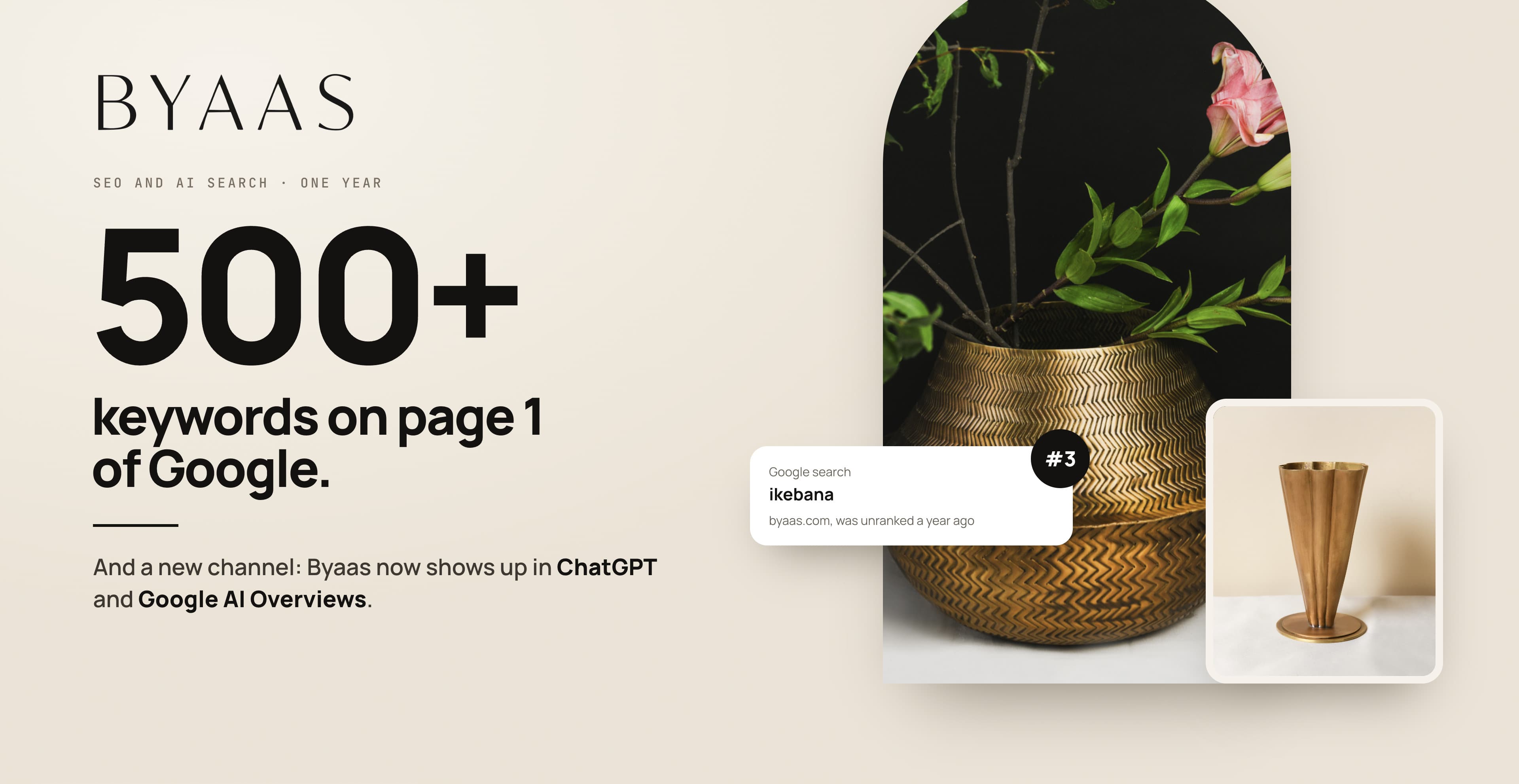500+ keywords on page 1 of Google in a year, and a new channel in AI answers